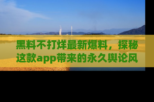 黑料不打烊最新爆料，探秘这款app带来的永久舆论风暴
