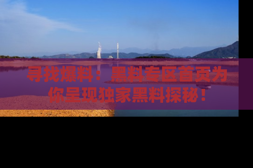 寻找爆料:黑料专区首页为你呈现独家黑料探秘!